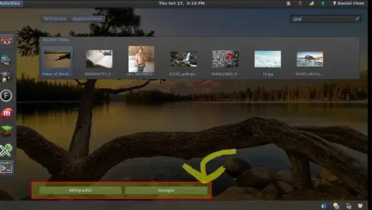 Image of my Gnome 3.2 dash showing a search and highlighting the Search engine options