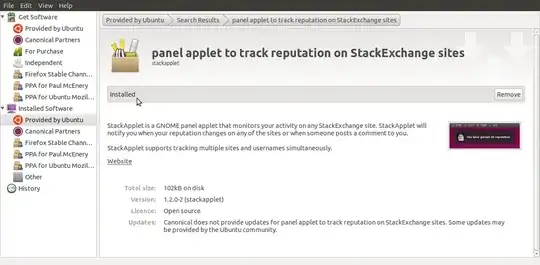 Screenshot of the Software Centre, showing StackApplet is installed.