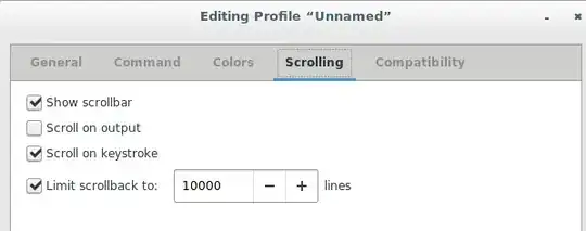 gnome-terminal options screen