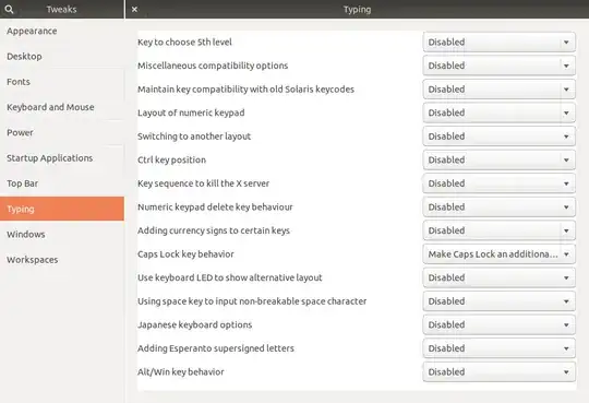 gnome tweak tool typing section