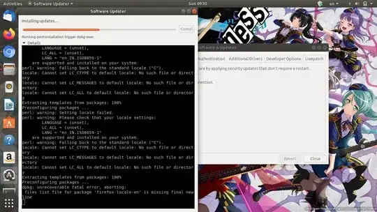 screenshot of Software Updater