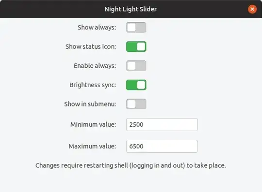 Night Light Slider options