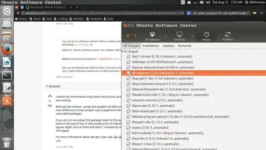 history section of software centre