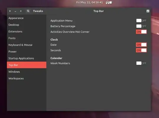 gnome tweak top bar settings