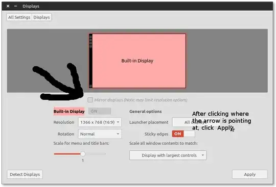 Screen configuration panel screenshot