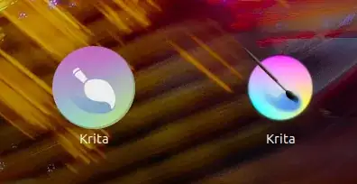 Screenshot of two Krita icons side-by-side