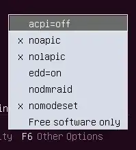 3 kernel options selected with F6 3 kernel options selected with F6