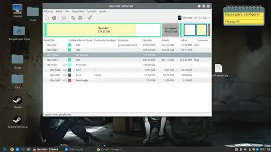 So, my partitions look like this