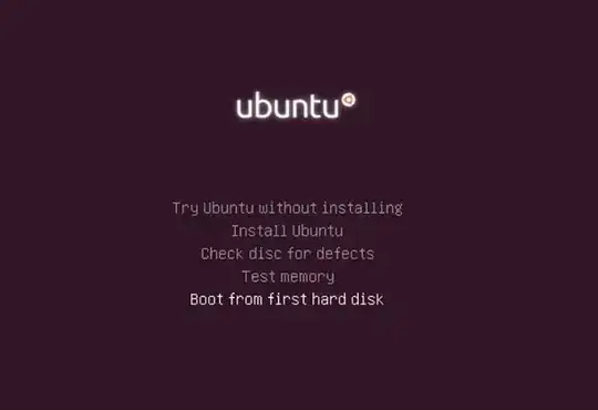 Ubuntu instalation first menu page