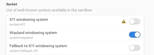 A screenshot of the Flatseal configuration options.
