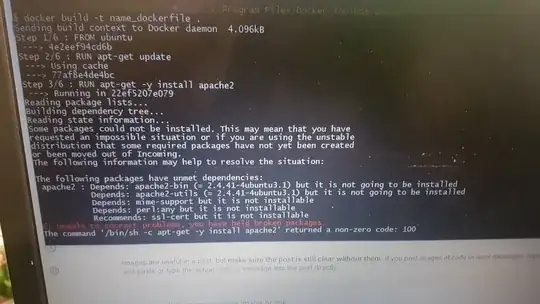 screenshot of terminal outut