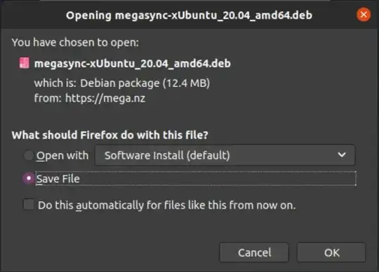 Screenshot of dialogue box