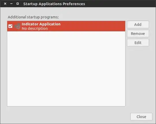 Startup Applications window