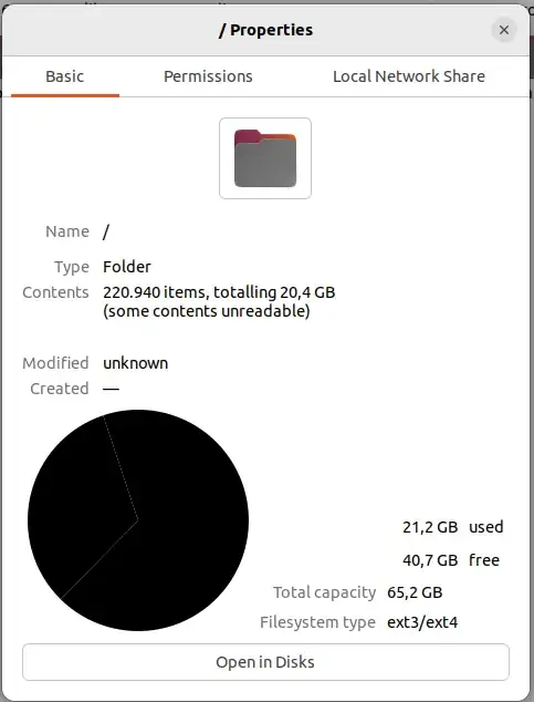 root directory properties