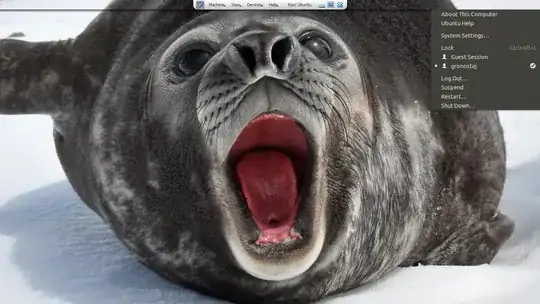 Screenshot of desktop with Power menu open and Unity windows invisible