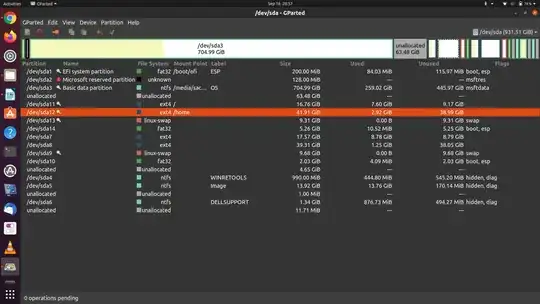 GParted screenshot image