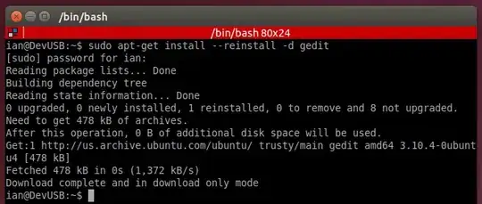 Running apt-get install --reinstall -d gedit