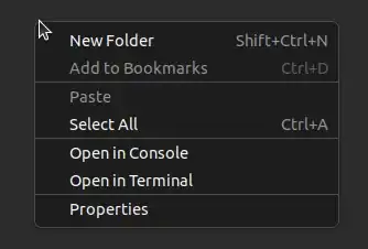 Screenshot of my contextual menu in Nautilus