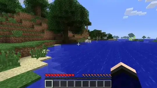 A screenshot of a randomly generated Minecraft terrain