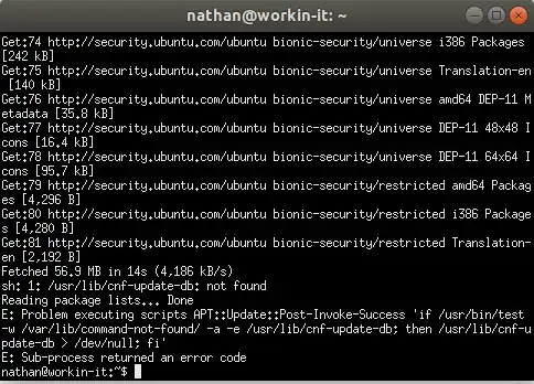 terminal with APT errors