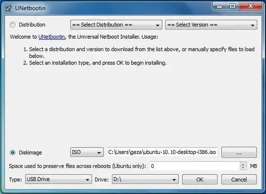 Screenshot of unetbootin windows version