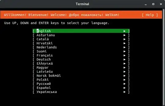 Installer menu via SSH