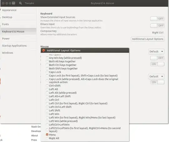 the menu option to change layouts in the gnome tweaks