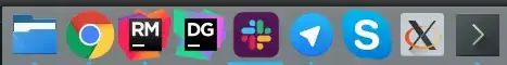 When I run the slack an icon appears