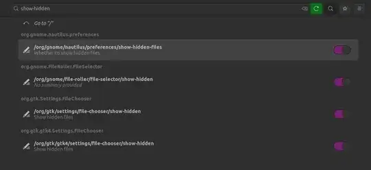 dconf editor search result