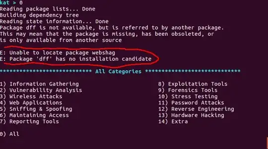 unable to locate package webshag