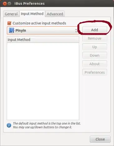 Ibus preferences input method tab