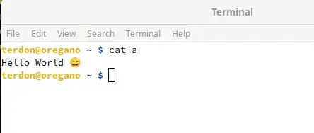 screenshot of gnome terminal with working emoji