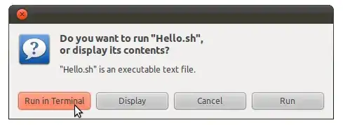 pop-up window providing launch options for a shell script