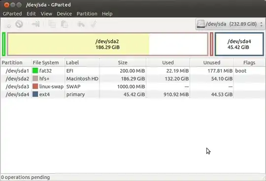 GParted partition table setup