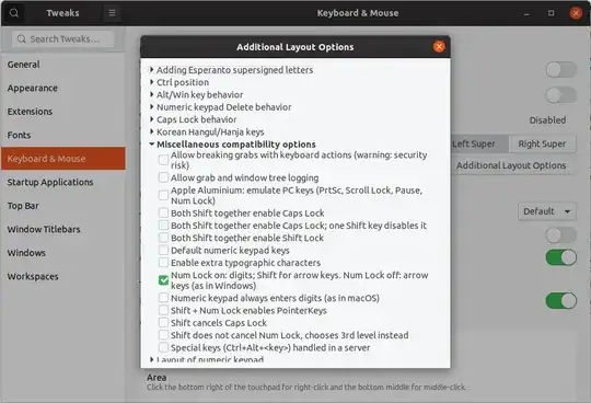 Gnome Tweak Tool Config