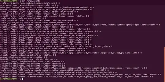 Output of cat /proc/mounts