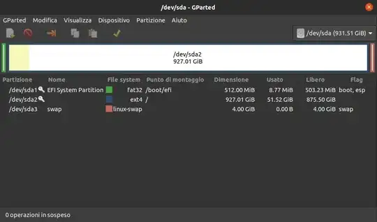 Screenshot of GParted on my PC