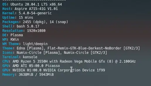 These are my system details.