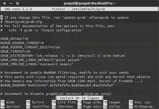 Editing GRUB configuration with Nano