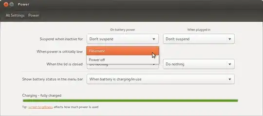 Set 'When Power is critically low' to 'Hibernate'