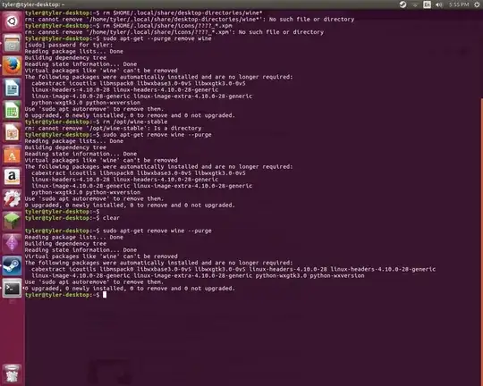 Command line screenshot