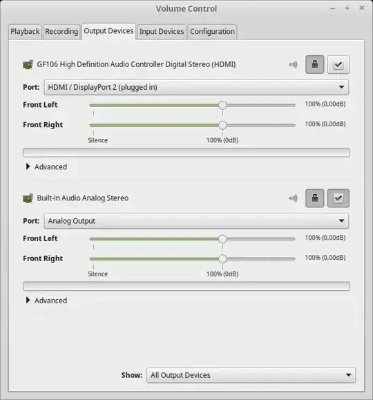 pavucontrol Output Devices
