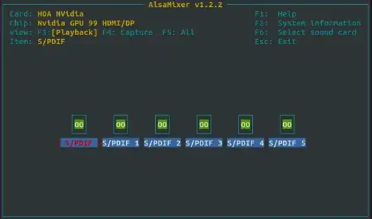 HDA NVidia Selected Card Alsamixer