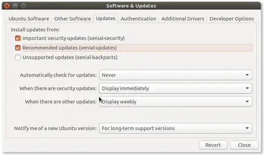 updates tab of software-properties-gtk