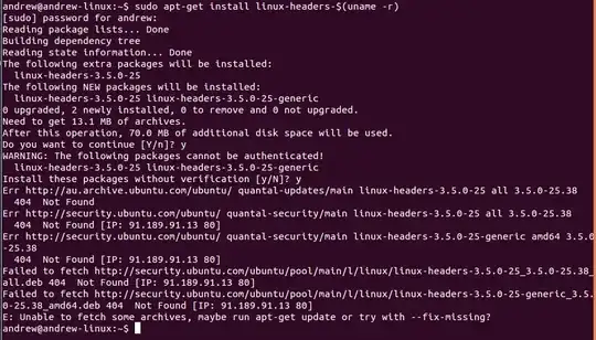 Terminal - header errors