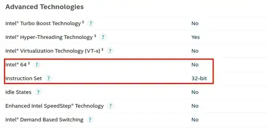 ark showing a 32-bit CPU