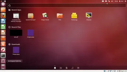 Screenshot of Dash Home, showing three sections "Recent Apps", "Recent Files", and "Downloads"