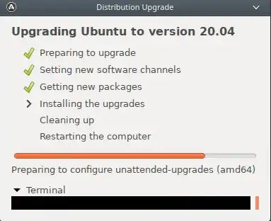 distribution upgrade screenshot