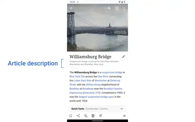 Article description on Android