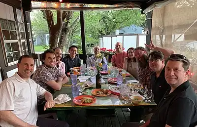 Post-conference dinner picture from EMWCon Spring 2022
